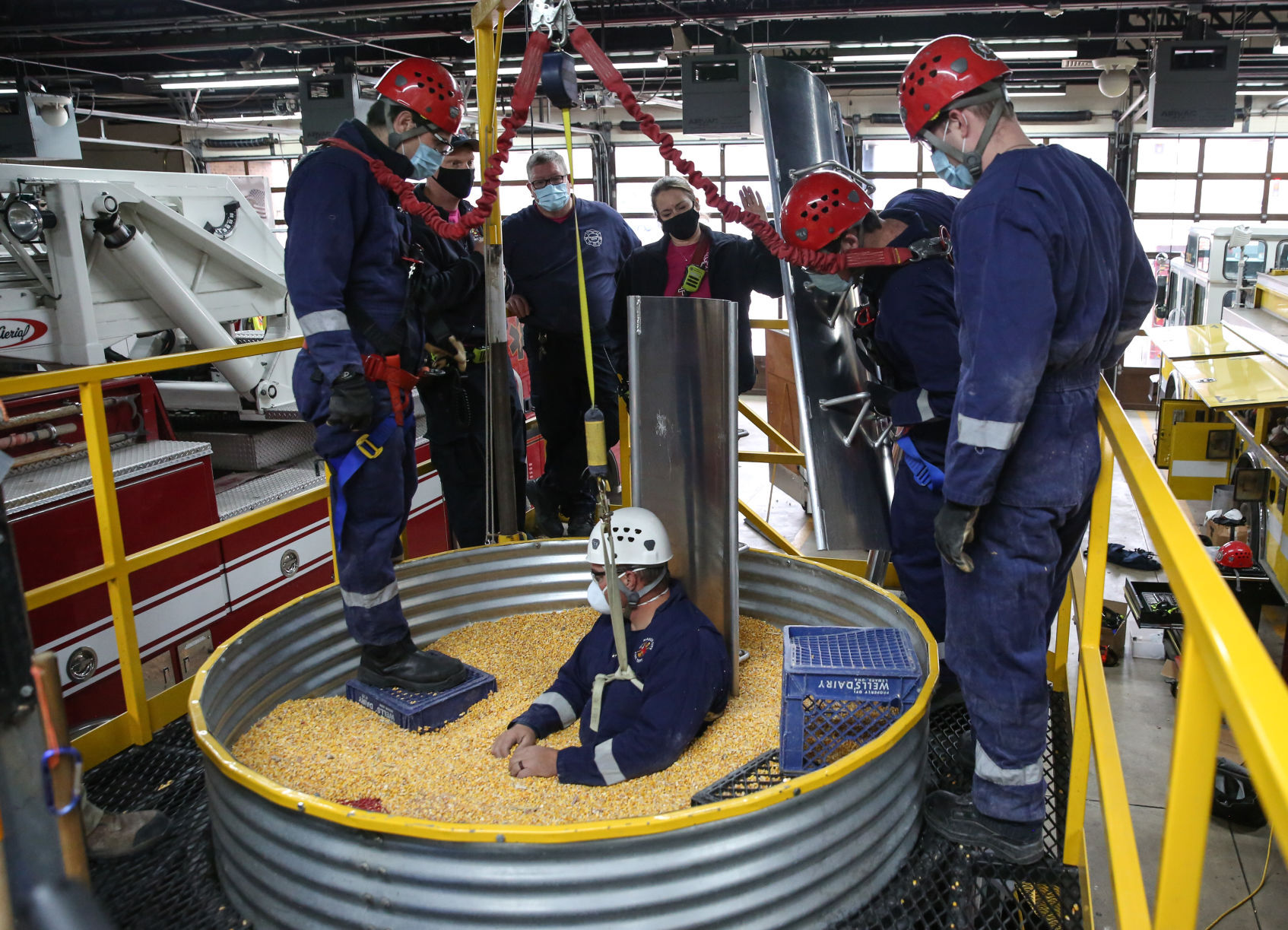 Mason City Fire Department grain bin training